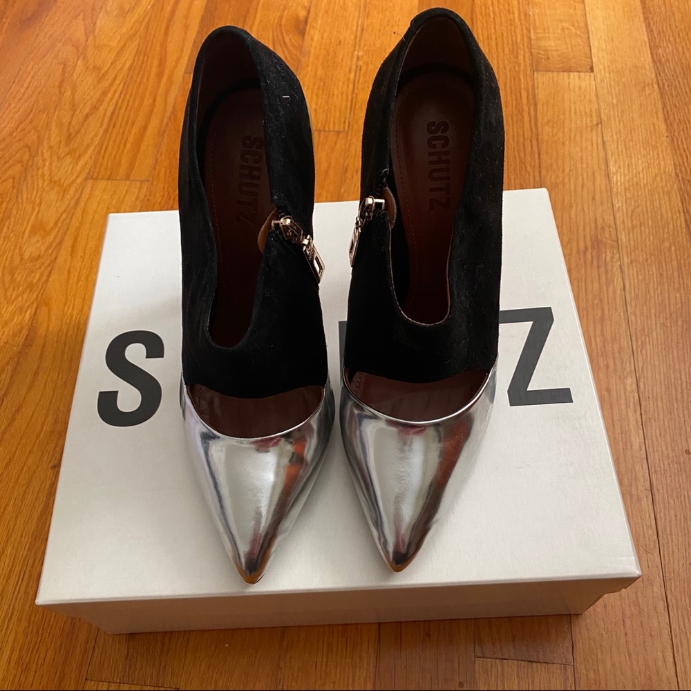 Schutz Ankle Bootie Color Block Size 8 - image 2